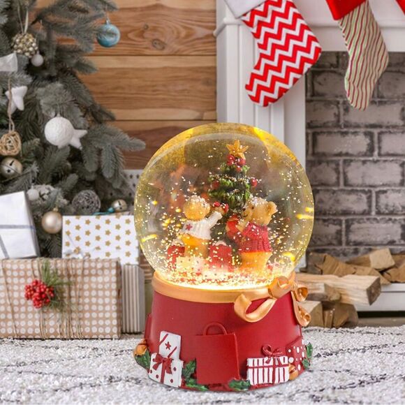 Christmas Snow Globe Christmas Tree with Bear  (No Auto Snowflake) - Picture 2 of 8